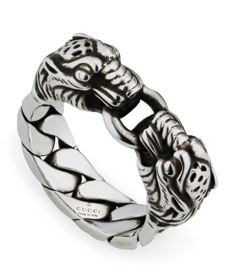 gucci silver tiger head ring